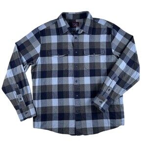 UNTUCKit Shirt Mens Large Blue Plaid Flannel Long Sleeve Button Up Casual